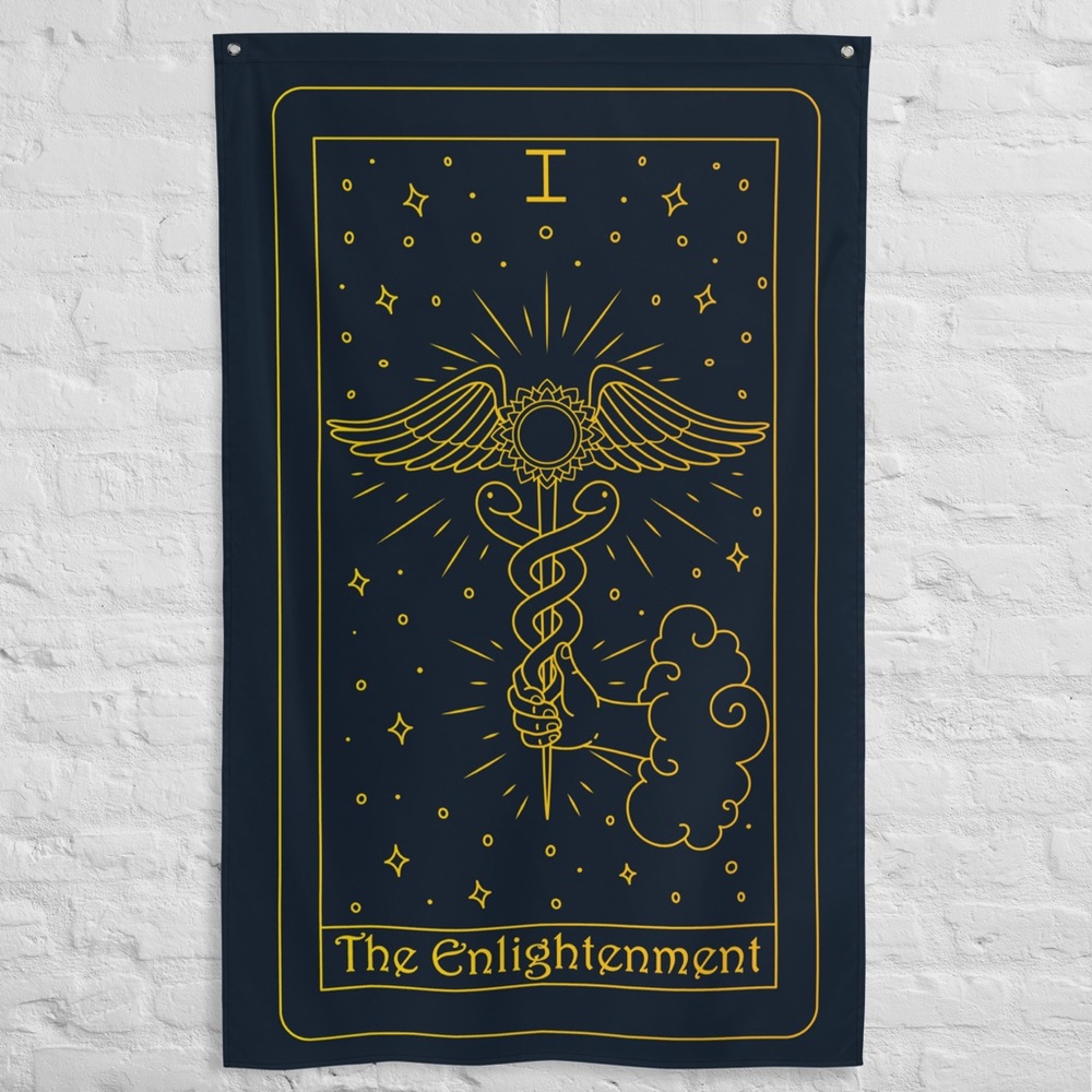 The Enlightenment Tarot Card Wall Tapestry | Chakra, Ace of Wands Rendition